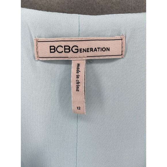 BCBGeneration Dress Womens Sz 12 Blue‎ Floral Wrap Hi Low Knee Length - Picture 3 of 12